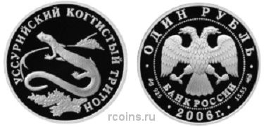 1 рубль 2006 года Уссурийский когтистый тритон - 