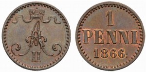1 пенни 1866 года - Медь