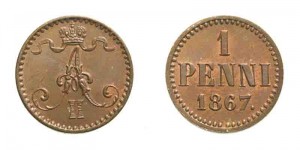 1 пенни 1867 года