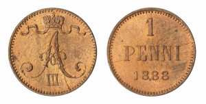 1 пенни 1888 года - Медь