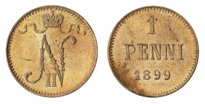 1 пенни 1899 года - Медь