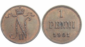 1 пенни 1901 года - Медь