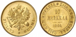 10 марок 1904 года - Золото