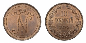 10 пенни 1895 года - Медь