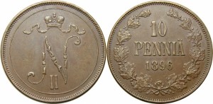 10 пенни 1896 года - Медь