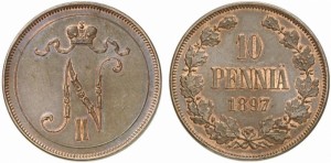 10 пенни 1897 года - Медь