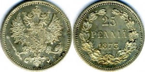 25 пенни 1873 года - Серебро
