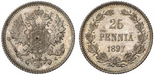 25 пенни 1897 года - Серебро
