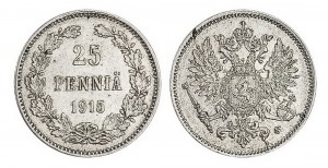 25 пенни 1915 года - Серебро