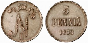 5 пенни 1899 года - Медь