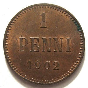 1 пенни 1902 года - Медь