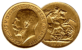 Золотой Соверен, Король Георг V, 1917 г.